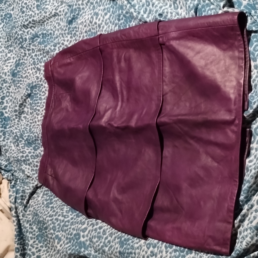 Long leather skirt dark purple 💜